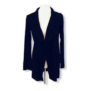 CAbi Womens Sz XS Black Take a Chance Open Jacket #956 Long Line WaterFall - Picture 1 of 6