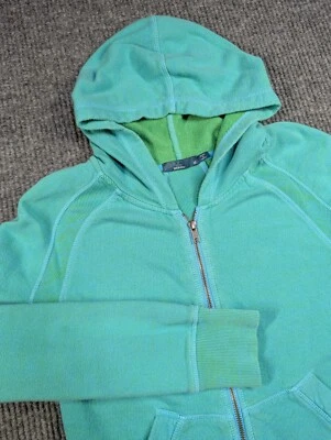 PrAna Sudadera con Capucha Mujer Mediana Azul Teal Verde Cremallera Completa Caminata Aire Libre Naturaleza Orgánica Foto 1 de 4