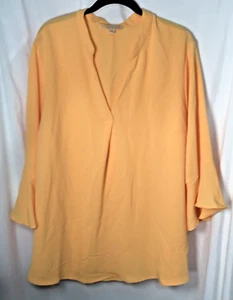 Gibson Latimer Women's Dark Yellow V-Neck 3/4 Bell Sleeve Top - Size 2X - Picture 1 of 11