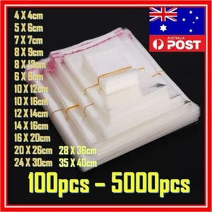 AU Small New Self Seal Adhesive Cello Cellophane Resealable OPP Plastic Bags AU - Picture 1 of 22