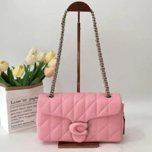 Borsa a tracolla Coach Tabby CP147 in pelle rosa outlet - Foto 1 di 4
