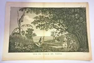 NUOVE EBRIDI VANUATU TANNA 1777 JAMES COOK GRANDE VEDUTA ANTICA 18 ° SECOLO - Foto 1 di 2