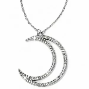 NWT Brighton STARRY NIGHT UBER MOON Silver Crystal LONG Necklace MSRP $58 - Picture 1 of 3