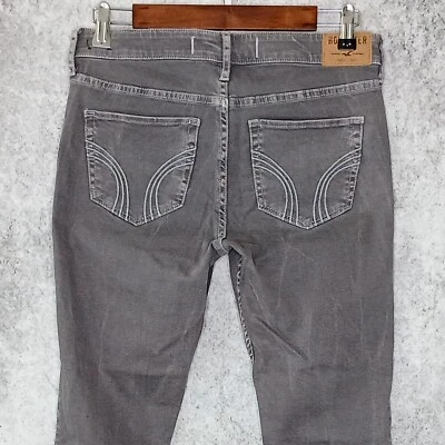 Hollister womens distressed jegging juniors 7 / waist 28 stretch gray mid rise - Image 1 of 4