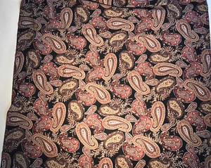 Sueded Satin Fall Paisley Print Fabric New - Picture 1 of 6