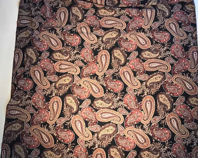 Sueded Satin Fall Paisley Print Fabric New - Image 1 of 4