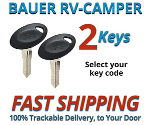 Bauer Keys RV Motorhome Camper Replacement Key Cut to your Code 301-360 - Bild 1 von 1