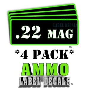22 etiquetas de lata de munición MAG calcomanías de estuche de munición 3"x1" esquinas redondeadas verde GRbkRD - Imagen 1 de 1