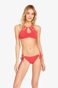 NWT Robin Piccone Luca Pink Punch Red Bikini Bottoms Sz S $78 - Picture 1 of 6
