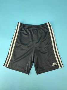 Adidas Active Athletic Basketball Shorts Boys Size 6 Husky Black White VG - Picture 1 of 9
