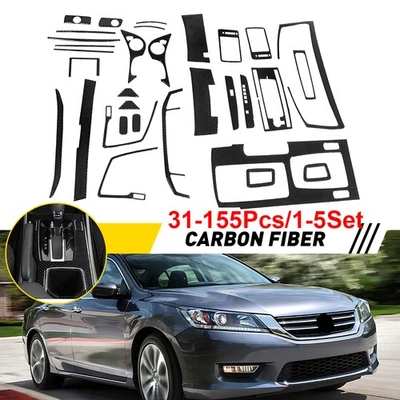 Juego de 1-5 molduras de cubierta de tablero interior de fibra de carbono para Honda Accord 2013-2017 EE. UU. Foto 1 de 4