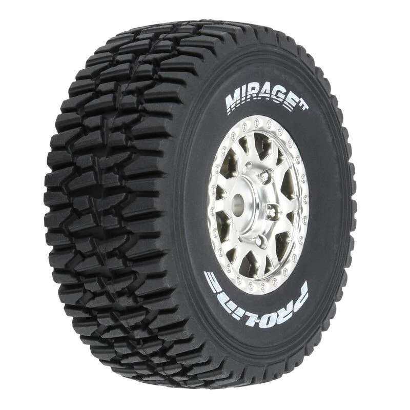 Pro-Line 1/16 Mirage TT F/R Tires MTD 12mm Silver Impulse: Mojave Grom (4) - Image 1 of 1