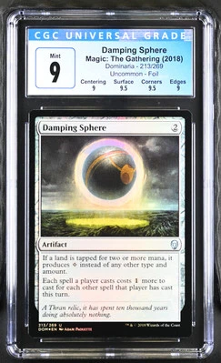 DAMPING SPHERE Dominaria Foil CGC 9 Q++ Mint MTG [Nostalgium] - Image 1 of 2