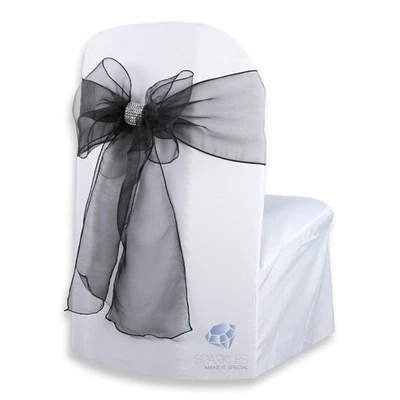 100 pcs Organza Chair Cover Bow Sash 108"x8" Wedding Party Banquet Reception - Image 1 of 4