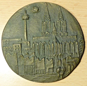 Bronzo rilievo Colonia Panorama (Dom Colonius Philharmonie) Egino Weinert, 1987 ca. - Foto 1 di 2