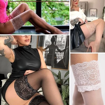 Fiore Sandrine 20DEN Halterlose Strümpfe Schwarz Weiß Natur S-L Damen Nylons - Bild 1 von 4