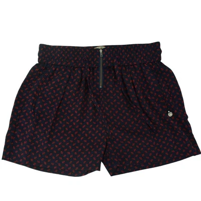 Maison Scotch Navy Blue Red Floral Elastic Waist Shorts Womens Petite   - Image 1 of 4