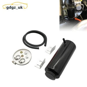 800ml Radiator Oil Catch Tank Kit Coolant Overflow Reservoir Tank Aluminum Black - Picture 1 of 7