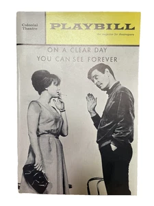 Playbill Colonial Theatre Boston 1965 On a Clear Day You Can See Forever Smoking - Imagen 1 de 9