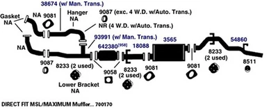 Tubo de escape para Cadillac Brougham 1991-1992 Foto 1 de 4