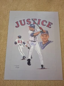 David Justice Atlanta Braves Signed Lithograph 20x26 - Picture 1 of 2