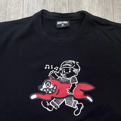 Camisa Icecream Whistle Fox Para Hombres Mediana Negra Monopatín Hip Hop Ropa de Calle Foto 1 de 4