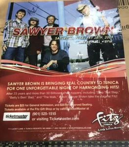 Sawyer Brown signed handsigniert groß 24x30 laminiert Promo Poster Fitz Casino - Bild 1 von 6