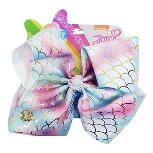 Girls Hair Bows Clips Jojo Siwa Bow Collection Large Pastel Tie Dye Mermaid - Picture 1 of 5