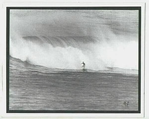 1967 EDDIE AIKAU AT WAIMEA BAY, NORTH SHORE, ON 8X10 INCH MAT BY PHOTOGRAPHER   - Picture 1 of 1