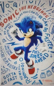 Sonic The Hedgehog Movie Limited Poster 2020 Regal - Picture 1 of 1