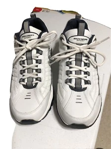 Skechers Energy After Burn Shoes Mens Size 12 White Blue Causal Sneakers 50081 - Picture 1 of 5