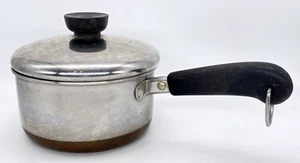 1801 Revere Ware 1 QT 81 Saucepan Pot COPPER BOTTOM Stainless Lid Rome NY USA - Picture 1 of 6