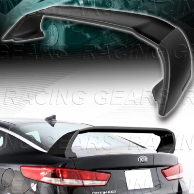 R-STYLE ABS PRIMER BLACK REAR TRUNK SPOILER WING FIT 16-19 KIA OPTIMA K5 SEDAN - Image 1 of 4