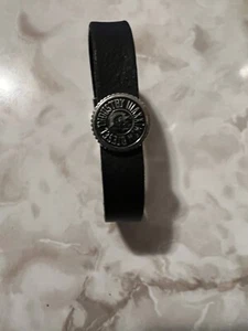 DIESEL MENS LEATHER BRACELET %100 AUTHENTIC “MCMLXXIII” ( 1978 ) STAINLESS STEEL - Picture 1 of 5