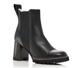 Neu im Karton See by Chloe Chelsea-Booties mit Lammfellfutter – schwarz – EINZELHANDEL 495 $ - Bild 1 von 5