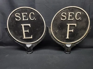 2 VTG Lake Shore Markers Erie PA Cemetery Section Marker Signs Double Sided - Picture 1 of 10