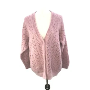 Vintage 80er TARAZZIA Pullover Damen Gr. L Strickjacke Dusty Pink Drop Shoulder - Bild 1 von 5