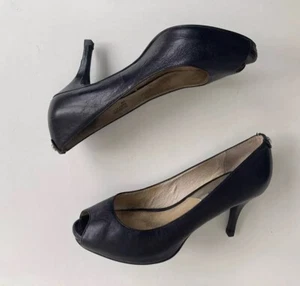 Michael Kors Black Shoes 4 Leather Stiletto Occasion Wedding Classic Court 37 - Picture 1 of 23