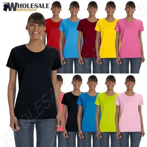 Gildan Womens T-Shirt Short Sleeves Heavy Cotton Ladies 5.3 oz Missy Fit MG500L - Picture 1 of 31