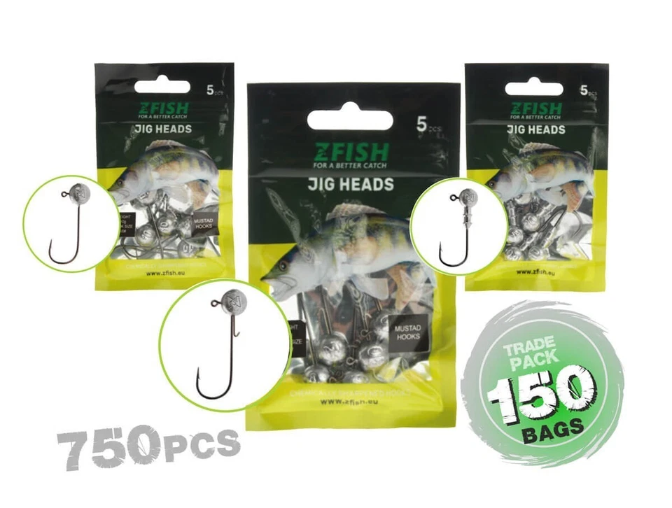 Pack Têtes plombées ZFISH Trade 150 paquets. X 5 pièces = 750 pièces - Photo 1/1