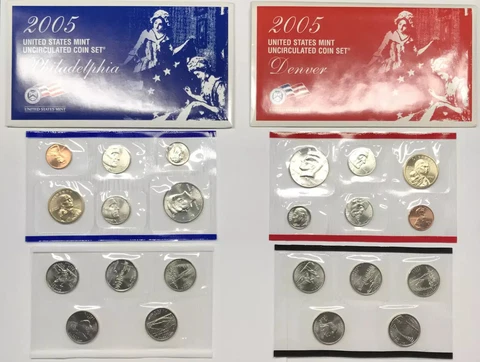 2005 US Mint Uncirculated Coin Set - P & D - SMS Satin Finish Cover