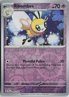 Ribombee 076/162 Uncommon SV05: Temporal Forces NM Reverse Holo - Image 1 of 2
