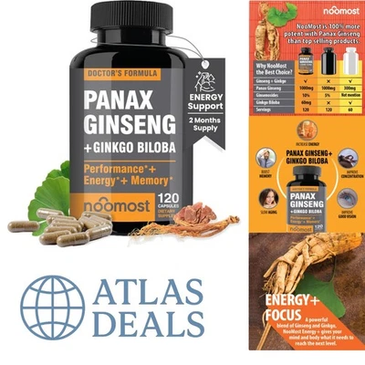 Experience Vitality: 120 cápsulas de ginseng rojo y ginkgo para hombres y mujeres Foto 1 de 4