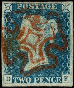 GB QV SG6 1840 2d AZUL PÁLIDO Placa 1 (DF) Rojo Completo MX - Imagen 1 de 2