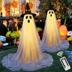 2er Pack Halloween Deko Outdoor/Indoor, gruselige Geister mit Fernbedienung - Bild 1 von 1