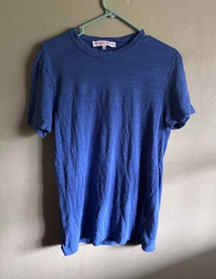 Camiseta Orlebar Marrón TEXTURADO Algodón Azul.Pequeña/Hecha Portugal  Foto 1 de 4