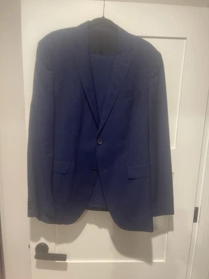 Traje Hugo Boss Para Hombre The JAMES4/SHARP6 Azul Marino Pin Rayas Talla 42L Foto 1 de 2