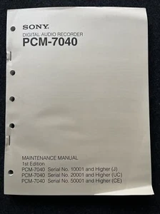 SONY PCM-7040 DAT-Recorder Maintenance Manual Service Handbuch - Picture 1 of 6