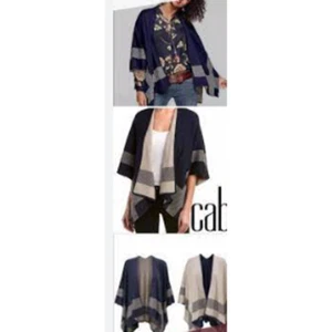 Cabi Poncho Cape Sweater M/L Reversible Flowy Open Front - Picture 1 of 6