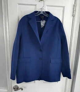 Giacca ST. JOHN Luxe lana cashmere - taglia 10 - blu prussia - capolavoro cucito a mano - Foto 1 di 13